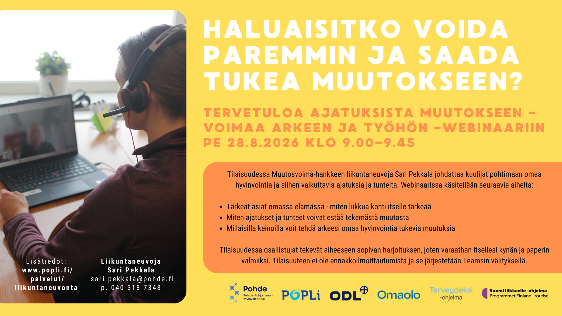 Ajatuksista muutokseen - voimaa arkeen ja työhön -webinaari
