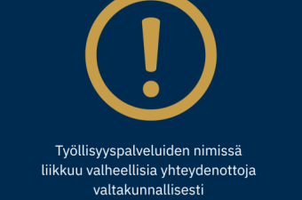 YKN-työllisyysalueen varoituskuva huijausviesteistä