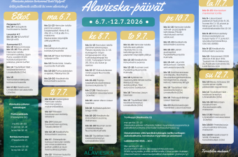 kuvassa näkyy mainos Alavieska-päivien ohjelmasta