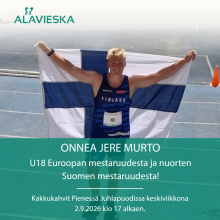 Onnea Jere Murto U18 Euroopan mestaruudesta ja nuorten Suomen mestaruudesta.