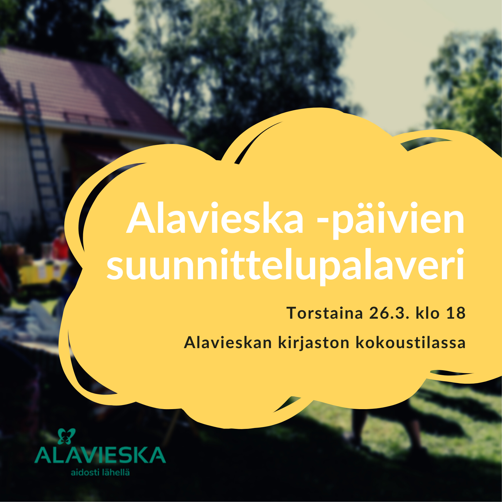 Alavieska-päivien suunnittelupalaverin mainos. 